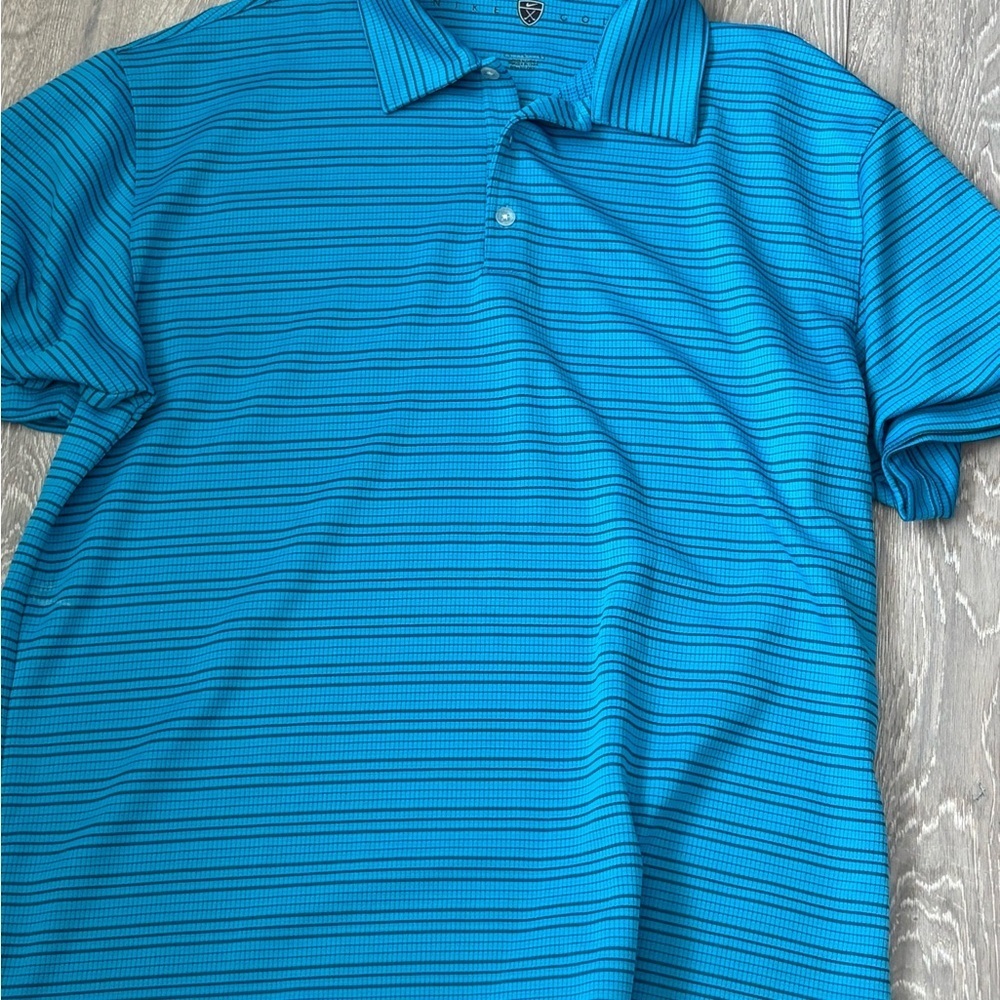 Nike Aqua Striped Golf Polo Shirt